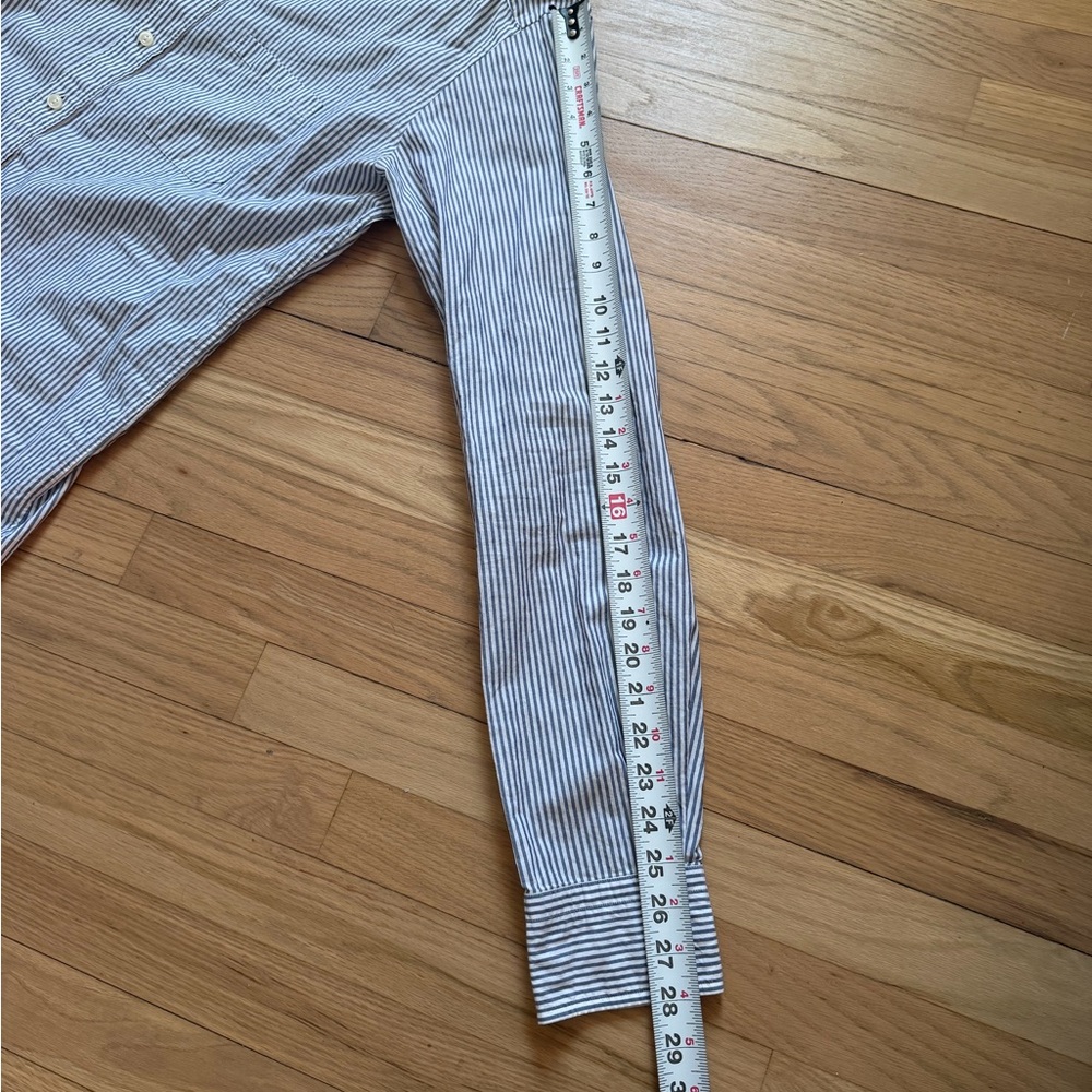 Eton Blue and White Striped Dress Shirt - Picture 5 of 9